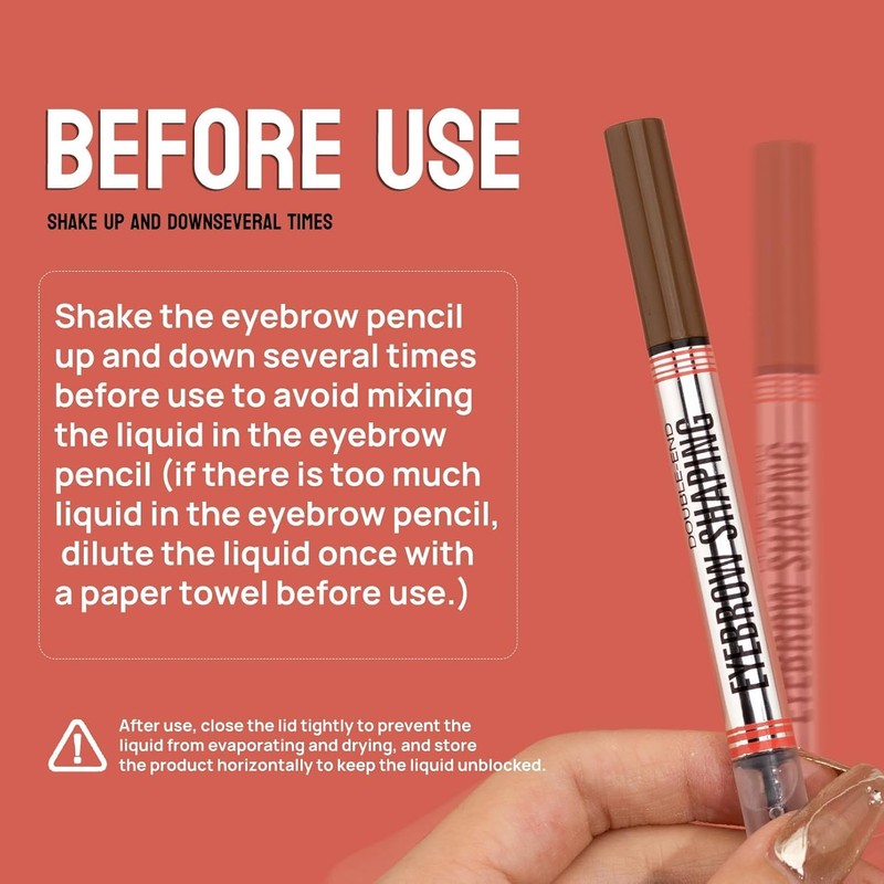 Microblading Eyebrow Pencil Waterproof with 4 Fork Tips & Square