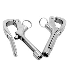 Pair of Marine Grade Stainless Steel 316 Quick Release Pelican Hook Shackle Hand Rail Guardrails Sailing Boat Yacht (Length: 4in/101mm)