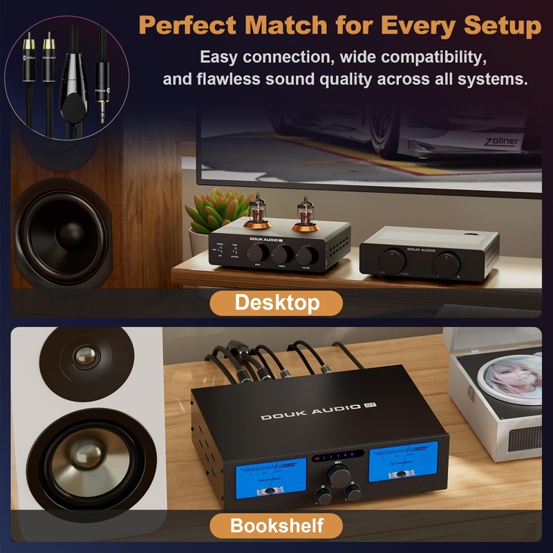 DoukAudio 3.5mm RCA Audio Cable: Bidirectional AUX to Stereo Interconnect