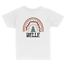Christmas Rainbow Belle Toddler Kids T-Shirt 5T White