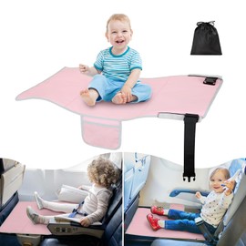 Zyphoria Toddler Airplane Bed, Kids Seats Extender, Safe Baby plane Travel Essentials, Portable Long Trip Flyaway Kid Seat Footrest, Air Flight Must Have for Infant Sleeping & Rest (Pink)