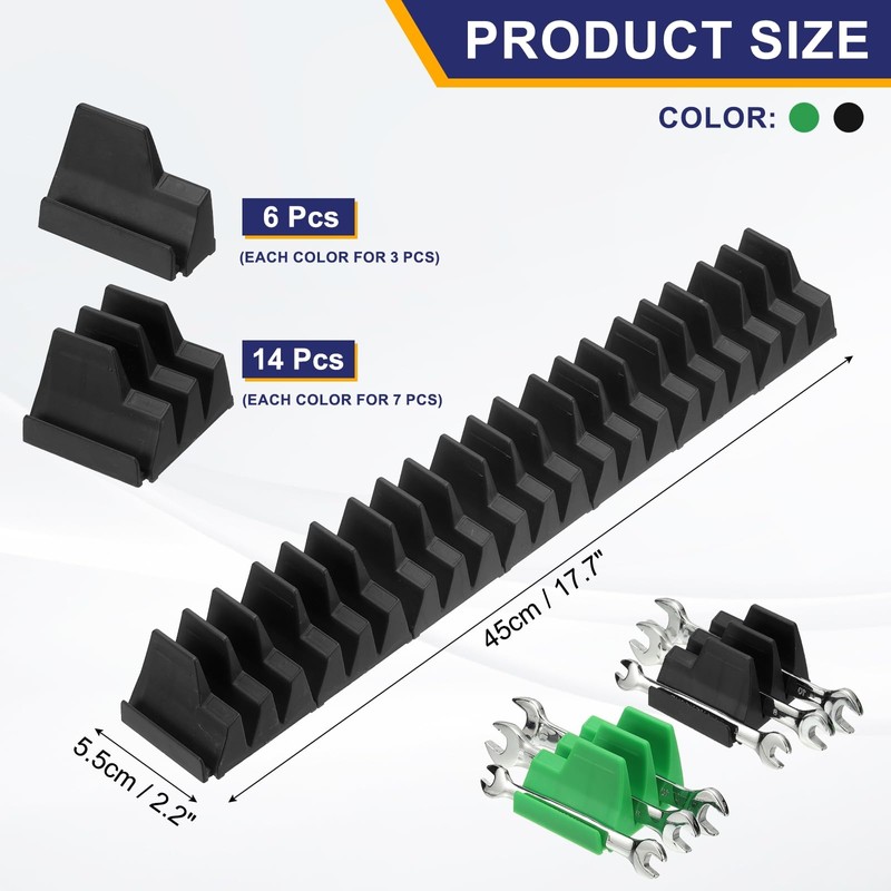 PATIKIL 46pcs Magnetic Wrench Organizer for Tool Box, Magnetic Modular