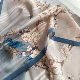 COtheSumay 100% Mulberry Silk Long Scarf for Hair Beach Head Wraps for Women Handbag accessories Necktie