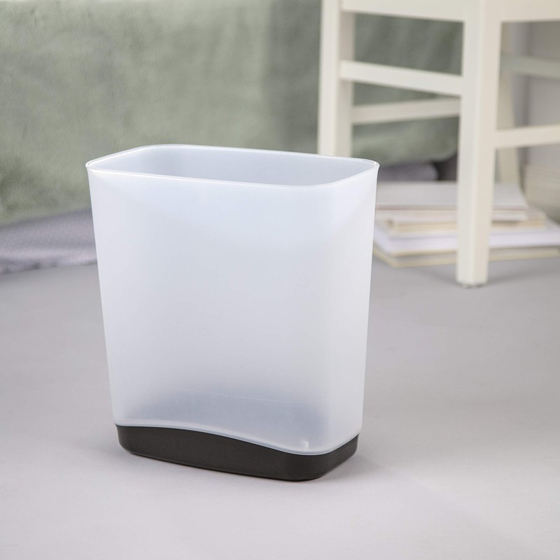 Sterilite 3.3 Gallon Slim Waste Basket Wastebasket, Small, Clear with