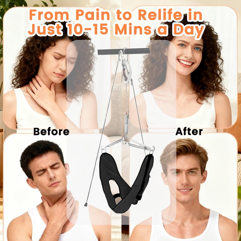 Ristpal Neck Stretcher Cervical, Portable Neck Stretcher Hammock Over Door