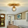 UOFUS Gold Sunburst Semi Flush Mount Ceiling Light Fixture with