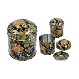 Carmani - Wallpaper by William Morris printed Small Metal Tin Tea Coffee Sugar Canister Storage Box with Lids