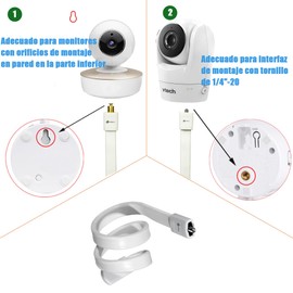 usmallbee Soporte para Monitor de bebé Arlo, Soporte de Cámara de Bebé Ajustable Giratorio de 360 Flexible Universal para cámara de bebé 52cm 1/4"-20