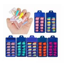 TECNOLOGÍA INFINITA 100 Tips Coffin Ballerina Uñas Postizas Nails Adheribles Art