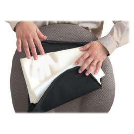 Master Memory Foam Lumbar Support Cushion - Washable - Hook Mount - 12.5" x 2.5" x 7.5" - Black