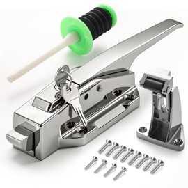 Walk-in Cooler Door Latch Kit,Frost-Resistant Fiberglass Interior Release Handle with Glow Effect, Includes 2 Keys, Heavy Duty Commercial Freezer Hardware (Offset: 1/5" to 3/5" (For Protruding Doors))