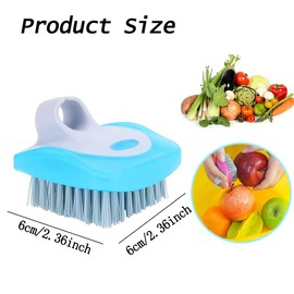 CAVLA 3 Pcs Vegetable Fruit Brush, Potatoes Veggie Cleaning Brush, Stiff Bristles with Comfortable Finger Grip, Kitchen Gadgets for Washing Fruit Mushrooms Carrot Kitchen