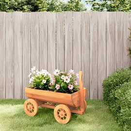 CHARMMA Decorative Wagon Natural Wood Solid fir Wood Medium Portable,Wheelbarrows-364227