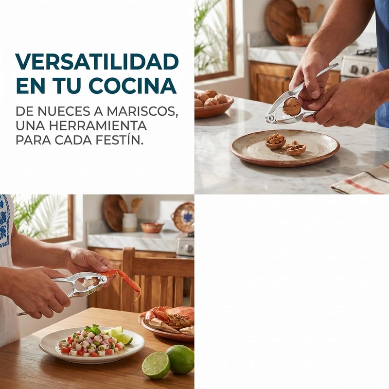 Sosoport Cascanueces De Acero Inoxidable Multifuncional Para Nueces Y Mariscos