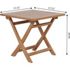 Yardgrace Teak Wood Square Patio Side Table, Folding Outdoor Side