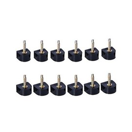 6 Pairs Black Durable U-Shape Heel Tips Replacement High Heel Caps Protectors Shoe Repair Tip Taps Shoes Dowels Lifts Replacement for Women Non-Slip (Thick Pins-3mm, 9mm)