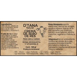 Crema Sebo De Res - Rosa Mosqueta Y Vitamina E 160gr