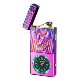 COMANYI Electric Lighter USB Rechargeable Lighter, Windproof Plasma Dual Arc Lighters, Flameless Cool Clock Lighters with LED Battery Indication for Candles, Incense Stick, Outdoor Use (Magic, Eagle)