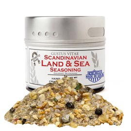 Scandinavian Land & Sea Seasoning | All Natural | Non GMO | 1.4 oz (53 g) | Gourmet Spice Mix | Small Batch | Artisanal Rub | Seasoning Pack | Magnetic Tin | Gustus Vitae | #701