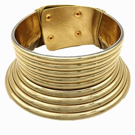 Danshinbow Punk African Choker Necklace Gold Africa Collar Necklaces Jewellery Adjustable for Women Plastic, Plastic