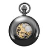 TREEWETO Pocket Watch Smooth Case Skeleton Dial Mechanical Movement with