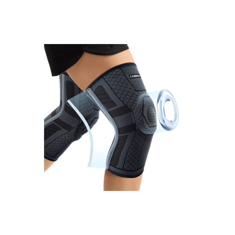 CAMBIVO Knee Sleeves for Weight Lifting (2 Pack)