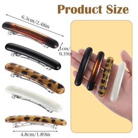 Cobee Pack of 8 French Hair Clips, Women's Thin Hair, Multiple Styles, 6.5-4.8 cm, Automatic Hair Clip, French Barrette Clip for Fine Hair, Girls, Women, Fine Thin Hair