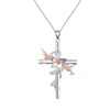 UYBNRK Cross Sterling Silver Necklace, Hummingbird Necklace for Women, Hummingbird