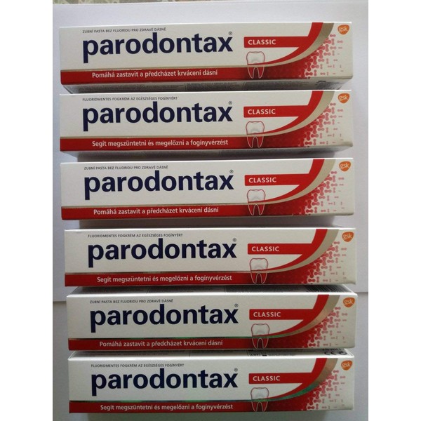 parodontax Classic Toothpaste without Fluoride 75 ml Pack of 6 (6 x 75 ml)