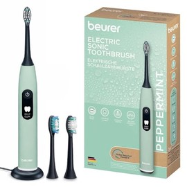 Beurer SC 50 - Cepillo de dientes eléctrico sónico con 5 modos de cepillado y sensor de presión, 80.000 vibraciones, pantalla con indicador de tiempo de cepillado, incluye 2 cabezales de cepillo