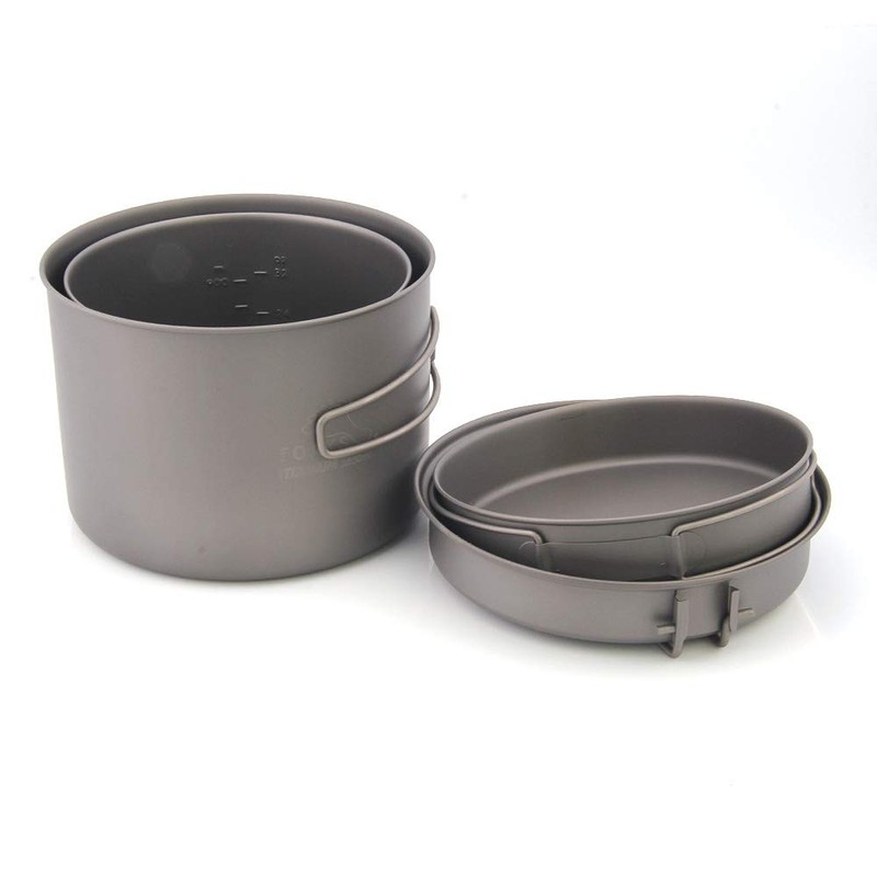 TOAKS Titanium Pot Camp Cookware Combo Set CMB-1350-900 CMB-1600-1300 (CMB-1600-1300)