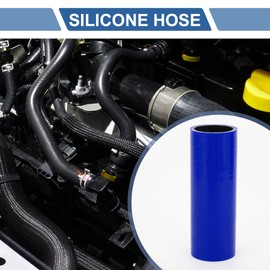 X AUTOHAUX Straight Coupler Silicone Hose with Clamps 1.77" ID 5.91" Length 0 Degree Car Silicone Hose Coolant Hose 4-Ply 5mm Thick Air Intake/Turbo/Intercooler Piping Tube Black Blue 1 Set