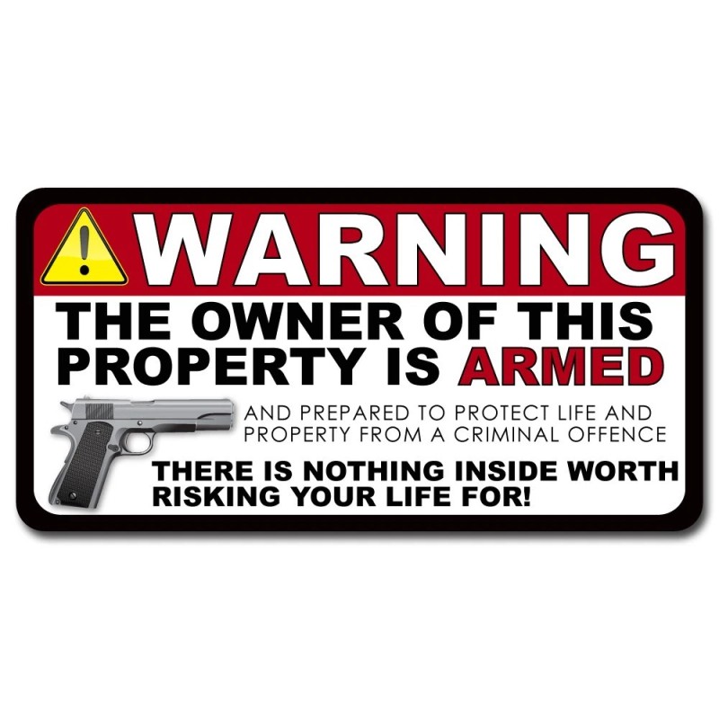 x4 / Four Pack Security Auto Warning 2nd Amendment Vinyl