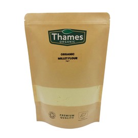 Organic Millet Flour 500g - Raw, Vegan, GMO-Free - No Additives or Preservatives - Certified Organic, Nutritious Alternative to Wheat Flour - Thames OrganicOrganic Millet Flour
