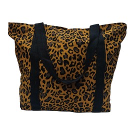 Organix 100% Organic Cotton Canvas Beach Tote Bag for Women, Women's Large Canvas Tote Bag for Shopping, Shoulder Bag for Pool, Gym, Travel, Beach Bag (Leopard Print)