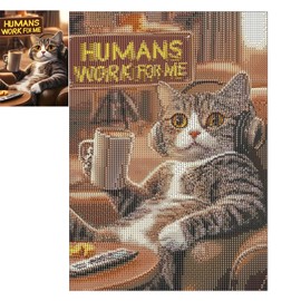 MXJSUA Diamond Painting Adults, Herrische Katze Diamond Painting Pictures, 30 x 40 cm, 5D Diamond Painting, Suitable as a Gift, for Relaxation and as a Wall Decoration