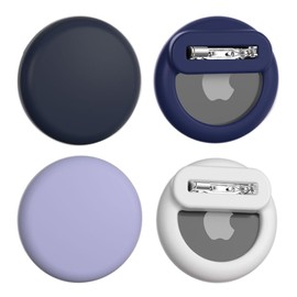 Alsukeay 4 Stück AirTag-Halter für Kinder, versteckte Silikon-Schutzhülle mit Sicherheitsnadeln für Kinder, ältere Menschen, Haustiere, Rucksack, Gepäck (4 Farben) (Schwarz/Blau/Weiß/Violett)