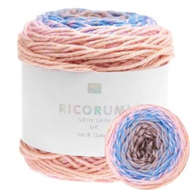 50 g Ricorumi Spin Spin – Colour: 21 – Gradient Ethnic – Fine Cotton for Crocheting Amigurumi Figures from the Ricorumi Booklets