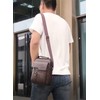 Hjkiopc Zipper Buckle Leather Messenger Bag Vintage Handle Bags (Dark