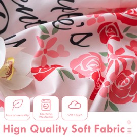 DriftAway Valentine’s Day Valances for Windows Red Truck Heart Rose Flower Love Kitchen Curtain Valance Rod Pocket Short Window Valance Holiday Home Decor 14 inch Length for Bathroom Living Room