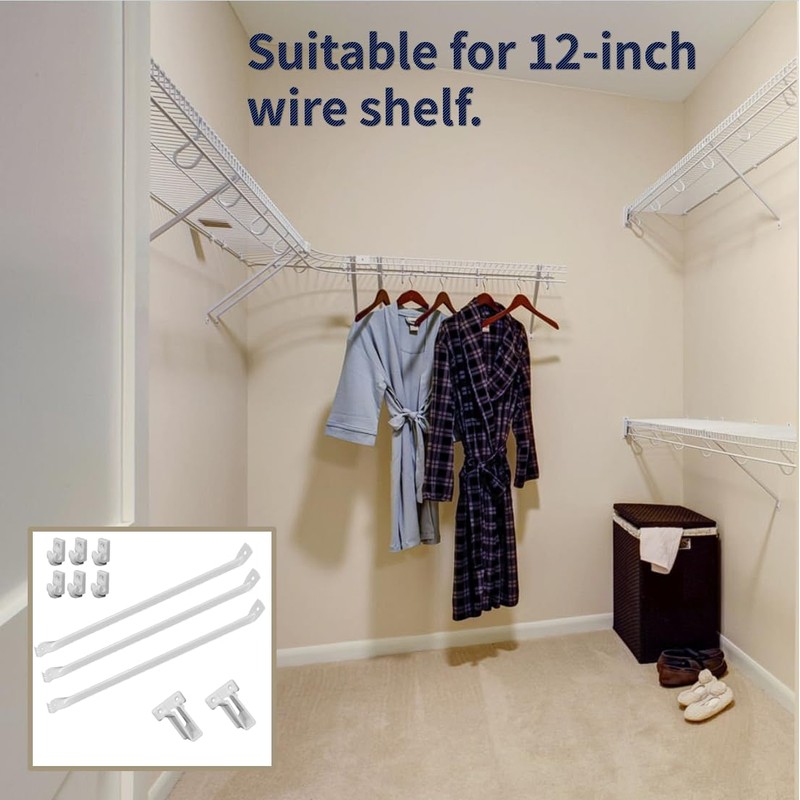12 Inch Wire Shelf Brackets Kit with All Phillips Screws
