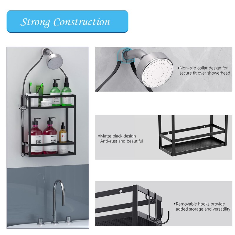 Meangood Shower Caddy, 10.4" x 4.5" x 22.04" Hanging Shower