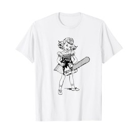 Chainsaw Girl Punk Goth Horror Fan T-Shirt