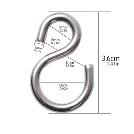 Yunox Mini S Hooks, Set of 30, S Can, Small Accessories, Hanging, Shedding Prevention, Load Capacity: Approx. 11.0 lbs (5 kg)