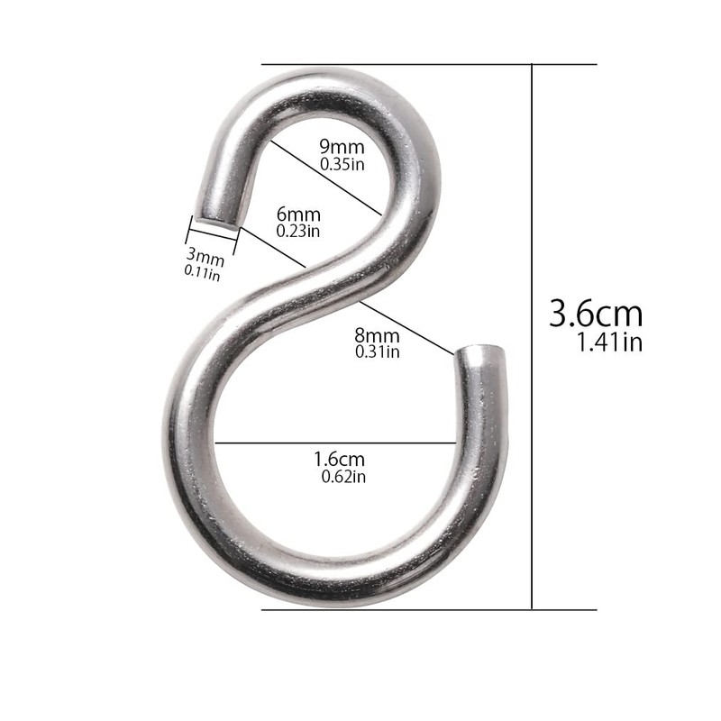 Yunox Mini S Hooks, Set of 30, S Can, Small