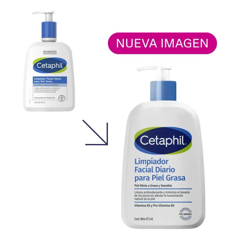 Cetaphil Limpiador Facial Diario Piel Grasa y Sensible 473ml