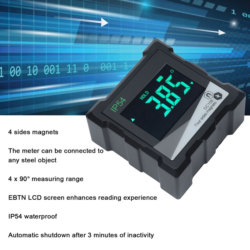 Digital Angle Finder 4x90 Degree LCD Screen Magnetic Bevel Gauge