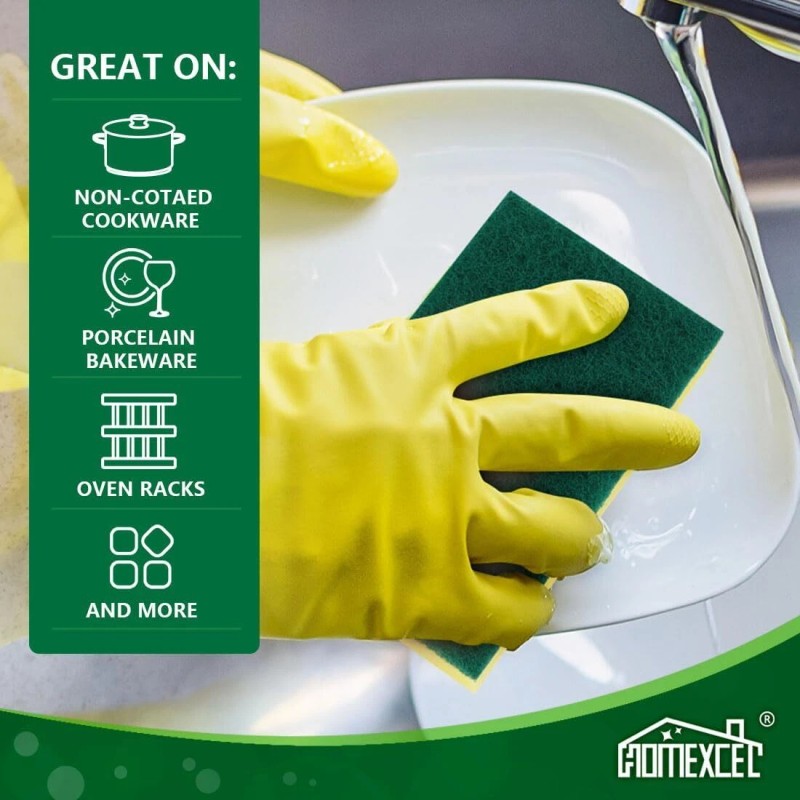 10 Heavy Duty Scrub Sponges Kitchen Extra-Large Cleaning Dishes Pots