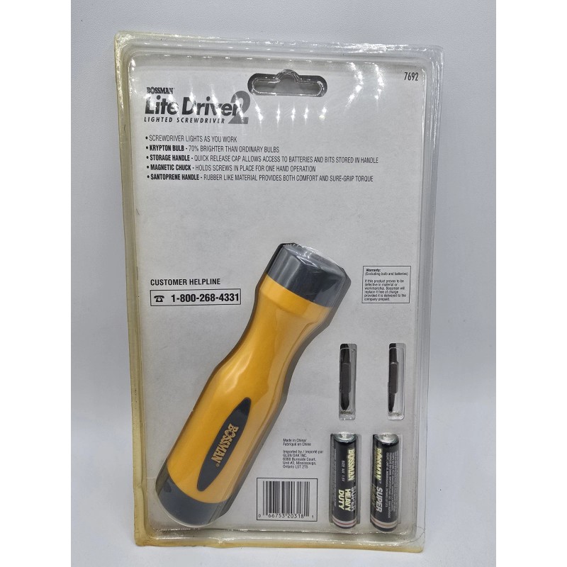 Bossman Hand-Held Screwdriver Set, Lighted, Sealed Brand New with Batteries