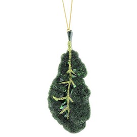 The Bridge Kale Leaf Glass Foodie Ornament - Health Food Garden Vegetable Christmas Ornament